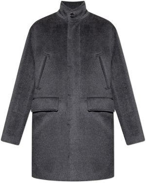 Tod's Single-Breasted Coats - Gris