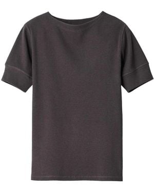 Lemaire Ribbed Boat Neck T-Shirt - Zwart
