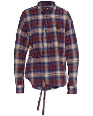 DSquared² Overhemden ,Veelkleurig ,Shirt Met Strikceintuur - Blauw