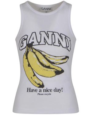Ganni Tops ,Wit ,Sleeveless Tops - Grijs
