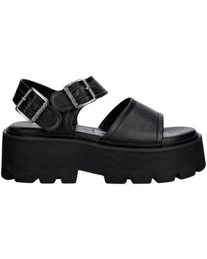 Buffalo Flat Sandals - Nero