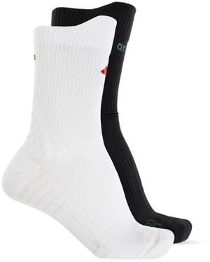 adidas Fitness ,Wit ,Polyester Ke 5721 Sokken - Zwart