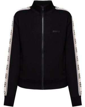 Guess Hoodies & Sweatvesten ,Zwart ,Katoen Felpa Zip