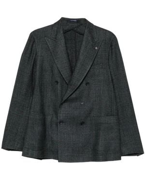Tagliatore Jassen ,Blauw ,Leer Montecarlo Jacket - Grijs