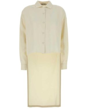 Alberta Ferretti Shirt Dresses - Natural
