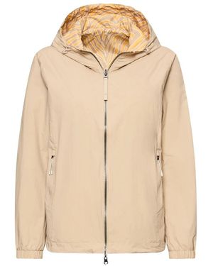 Camel Active Wendejacke Mit Allover-Print Und Uni-Seite - Natur