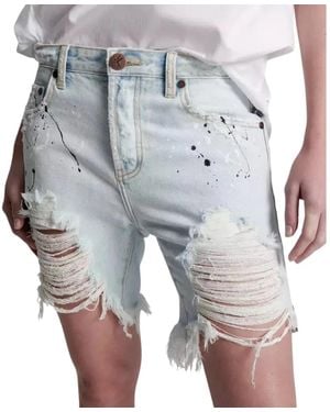 One Teaspoon Denim Shorts - Gray