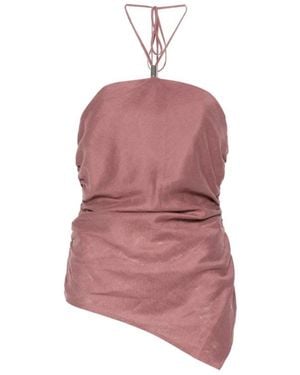 Semicouture Draped Halterneck Top - Pink