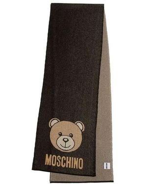 Moschino Accessoires ,Zwart ,Polyester Sjaal - Bruin