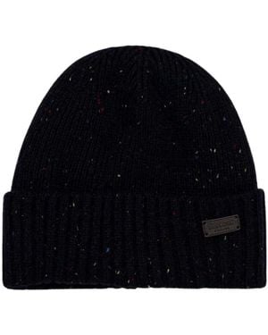 Barbour Carlton Fleck Beanie & Schal-Set - Schwarz