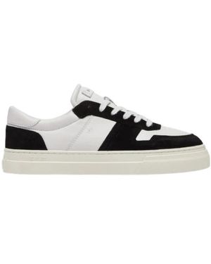 Date Bicolor Leder Studio Sneakers - Weiß
