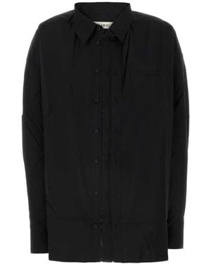 Y. Project Overhemden ,Zwart ,Oversized Zwarte Poplin Shirt