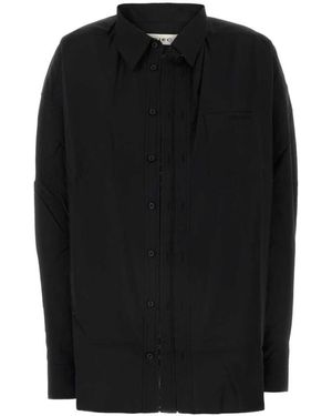 Y. Project Oversize schwarze popeline bluse