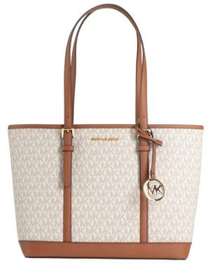 Michael Kors Jet Set Travel Large Logo Tote - Weiß