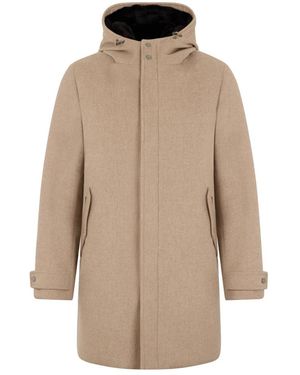 Moorer Jassen ,Kasjmier Minimalistische Jas Met Capuchon - Naturel