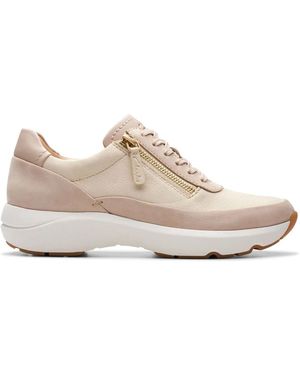 Clarks Schoenen ,Leer Tivoli Zip Sneakers - Wit