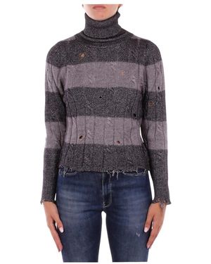 SOLOTRE Truien & Vesten ,Veelkleurig ,Wol M3F0031 Turtleneck Sweater - Blauw