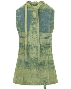 DIESEL Sleeveless Tops - Green