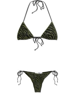 Oséree Badmode ,Groen ,Klassieke Driehoek Bikini - Zwart