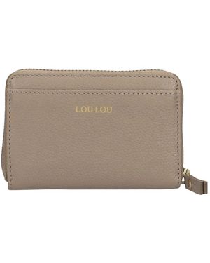 LouLou Essentiels Accessoires ,Grijs ,Leer Petite Emilie Portemonnee - Bruin