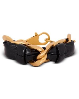 Balmain Accessoires ,Zwart ,Leer 1945 Zachte Ketting En Leren Armband