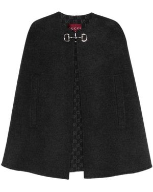 Gucci Jassen ,Grijs ,Wol Wollen Cape - Zwart