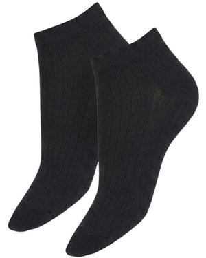 Wolford Gerippte Sneaker-Socken Aus Baumwolle - Schwarz