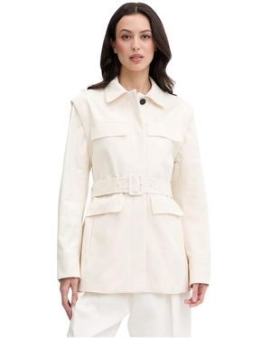KARL LAGERFELD Jassen ,Katoen Single-Breasted Coat - Wit