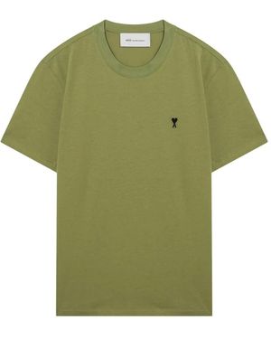 Ami Paris Tops ,Groen ,Katoen Ami De Coeur T-Shirt
