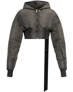 Rick Owens Jassen ,Grijs ,Katoen Hooded Cropped Flight