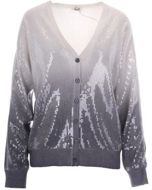 Liu Jo Strickjacke Mit V-Ausschnitt Und Knopfleiste - Grau