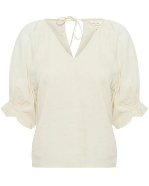 Part Two Eggnog Bluse Mit Puffärmeln - Weiß