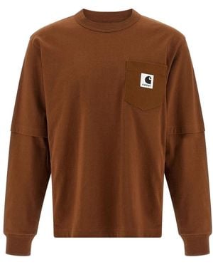 Sacai T-Shirts - Brown