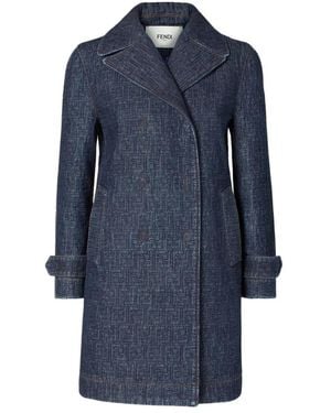 Fendi Double-Breasted Coats - Azul