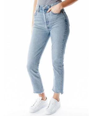 Agolde Riley High Rise Straight Crop Jean - Blau