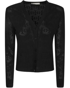 Tory Burch Truien & Vesten ,Zwart ,Zwarte Trui Aw 25 Elegante Stijl
