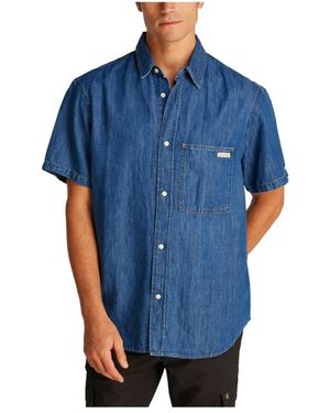 Calvin Klein Blaues Denim Langarmhemd