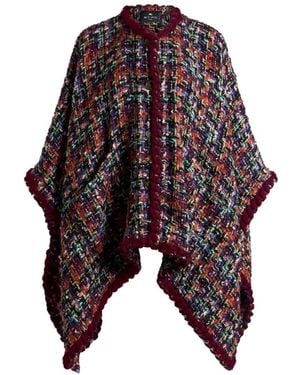 Etro Mantella Con Pompon - Schwarz