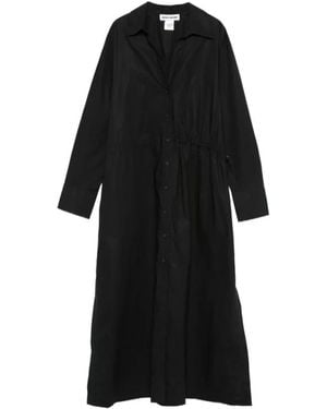 DKNY Kleedjes ,Zwart ,Katoen Verstelbare Midi Blousejurk