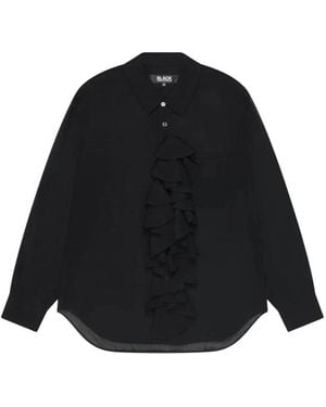 Comme des Garçons Overhemden ,Zwart ,Ruffle Shirt