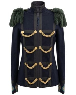 MR & MRS Jassen ,Blauw ,Katoen Hussar-Stijl Jasje - Zwart