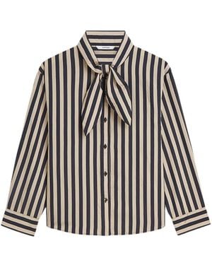Summum Overhemden ,Blauw ,Blouse Tweekleurige Streep - Zwart
