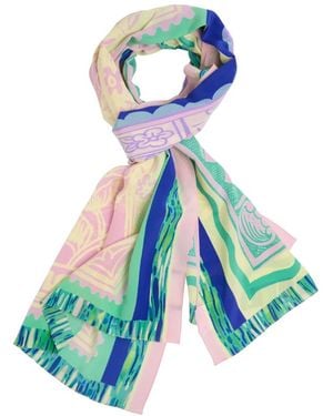 Marc Cain Accessoires ,Veelkleurig ,Ac B4.15 Z14 Scarf - Blauw