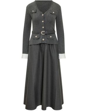 Self-Portrait Midi Dresses - Gris