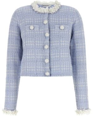 Self-Portrait Tweed Jackets - Azul
