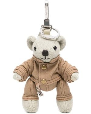Burberry Teddybär Charm Schlüsselanhänger - Mettallic
