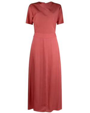 Stenströms Pinkes Seidenkleid Mit Wasserfallausschnitt - Rot