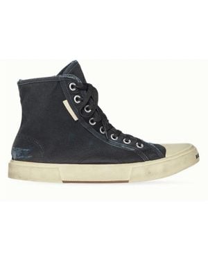 Balenciaga High Destroyed Schwarz Weiß Sneakers - Blau