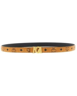MCM Ledergürtel Mit Monogramm-Print - Braun
