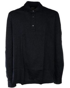 4funkyflavours Langärmeliges Poloshirt - Schwarz